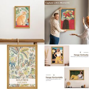 Rustic 24x36 Gold Picture Frame - Transitional Modern Style for Home, Vertical or Horizontal Display