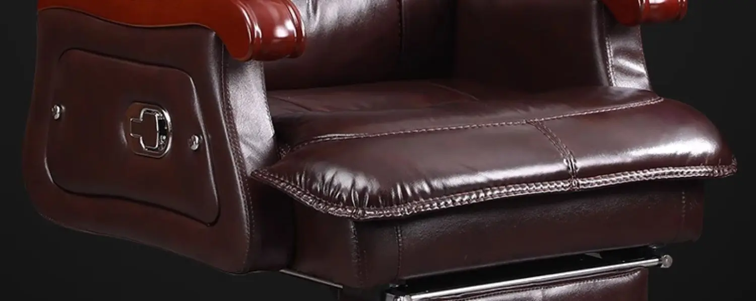 Leather Chair First Layer Cowhide Large Business Reclining Office Chair Solid Wood Massage Chaises De Bureau Lounge Furnitures - Image 7
