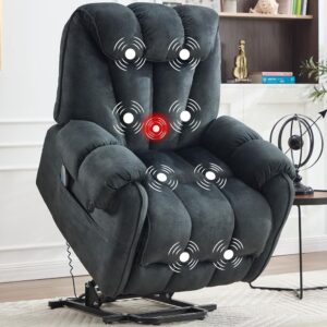 Chair and a Half Recliner with Massage & Heat – Oversized Power Lift Chair with USB & Storage