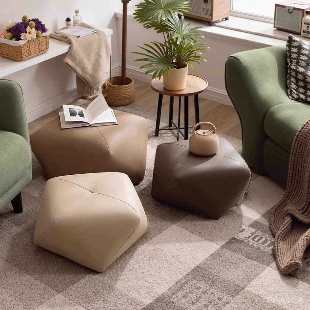 Floor Bolt Stool Table – Solid Wood Octagonal Coffee Table & Footrest - Image 6