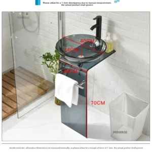 Bathroom Vanities Free Standing : Nordic Glass Washbasin Floor Standing Bathroom Vanity Unit
