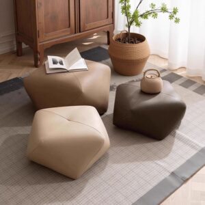 Floor Bolt Stool Table – Solid Wood Octagonal Coffee Table & Footrest