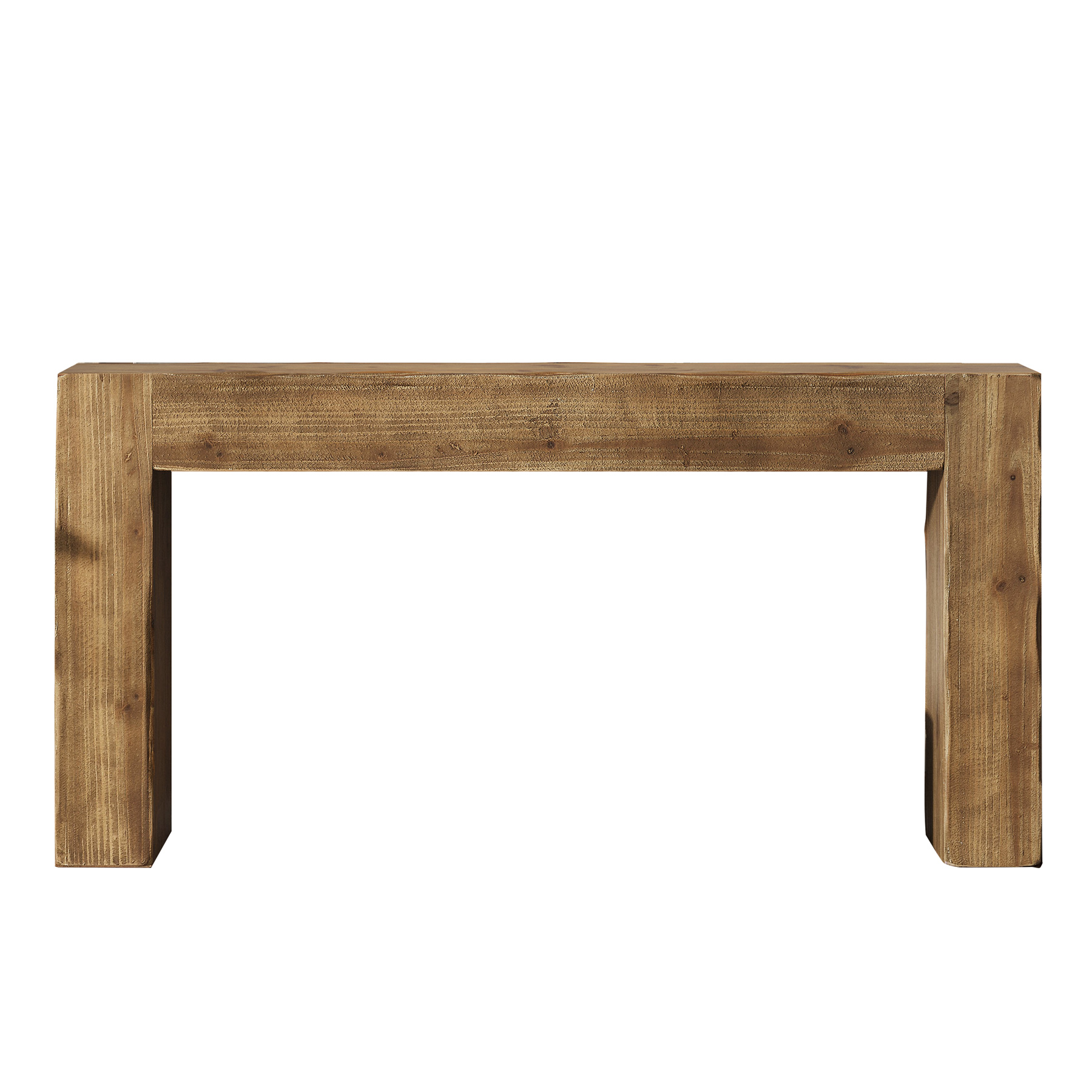 Solid Wood Console Table 63-Inch Convertible Entryway Table Rustic Brown - Image 7