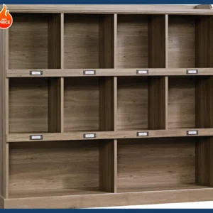 Wood Whisperer Barrister Bookcase – Cubby Storage Organizer with 10 Compartments and Drawer